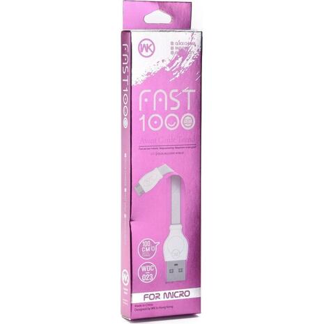 Καλώδιο φόρτισης WK USB σε Micro White 1m Fast WDC-023